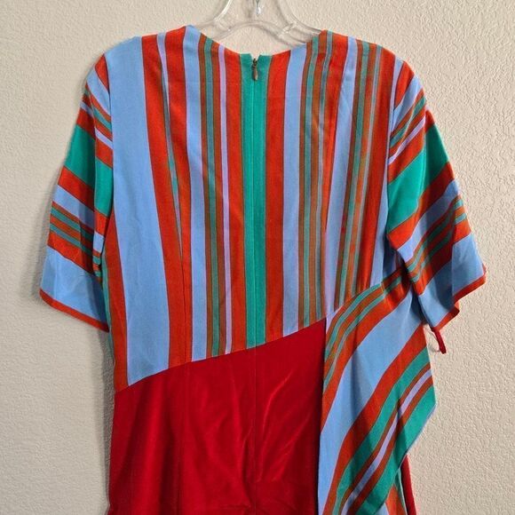 DVF silk dress with asymmetric stripe Panel size 6 S - Picture 2 of 8